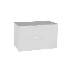 Tuto 2.0 szafka wisząca 80 cm 2 szuflady front gładki wysoki, blat jasny szary, biały/biały