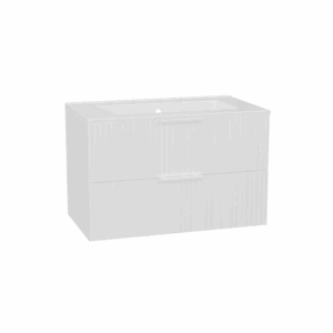 Tuto 2.0 szafka wisząca 80 cm 2 szuflady front ryflowany, umywalka As, biały/biały