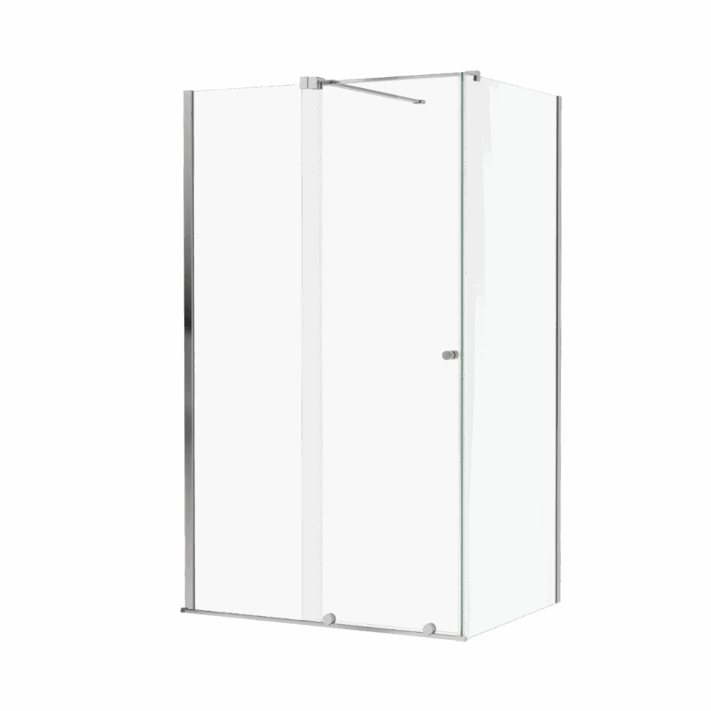 Ortigo kabina prostokątna narożna 140×90 cm, drzwi przesuwne, powłoka Clean Control, chrom