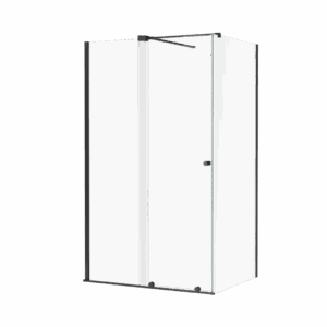 Ortigo kabina prostokątna narożna 120×100 cm, drzwi przesuwne, powłoka Clean Control, czarny mat