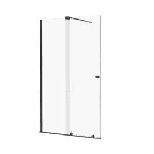 Ortigo walk-in drzwi prysznicowe przesuwne 130×200 cm, powłoka Clean Control, czarny mat