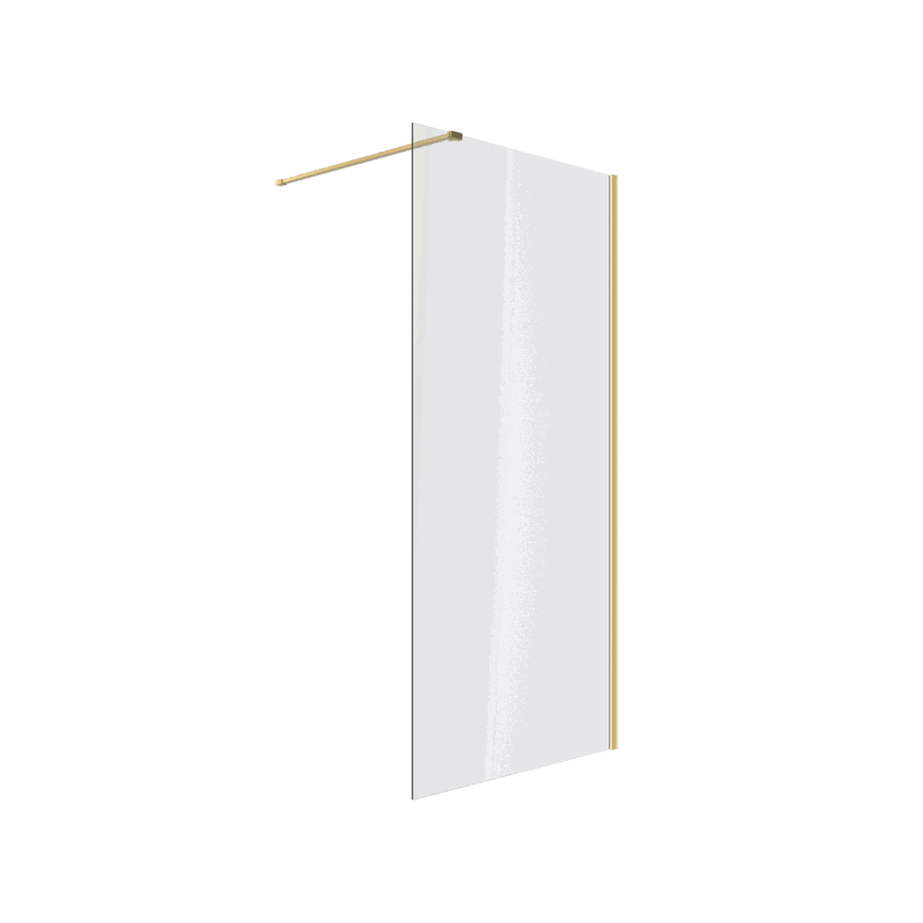 Vidoq walk-in ścianka prysznicowa prosta 110×200 cm, powłoka Clean Control, złoty połysk