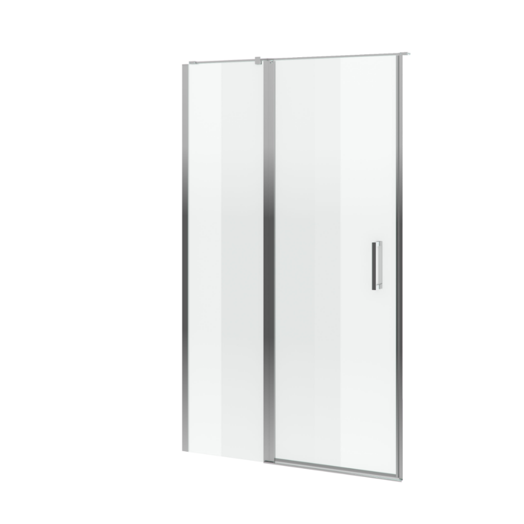 Mazo drzwi wnękowe wahadłowe pojedyncze 130×195 cm ze ścianką stałą, Clean Control, chrom