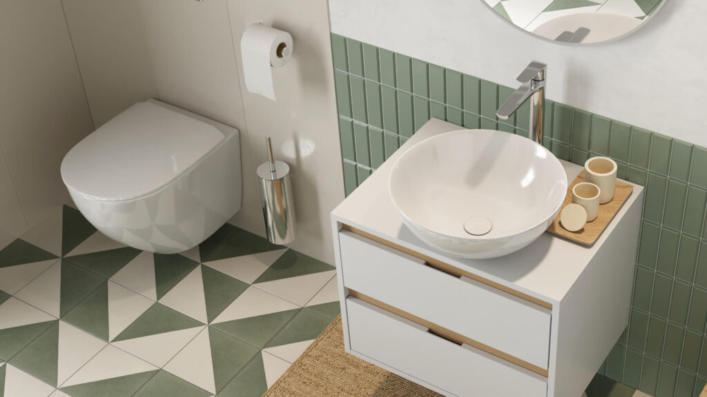 Zestaw promocyjny miska WC Luqa z deską, stelaż Flaro, przycisk Tivo czarny mat