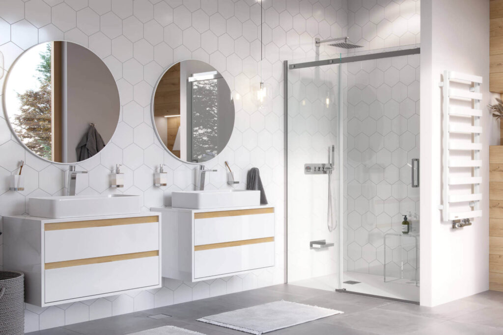 Rols drzwi wnękowe przesuwne 100×200 cm powłoka Clean Control, chrom