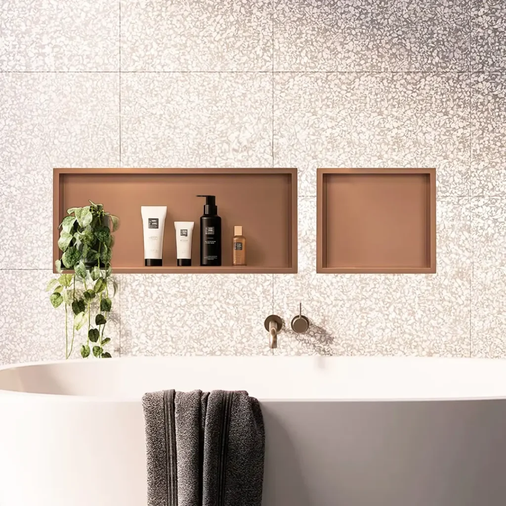 REA PÓŁKA WNĘKOWA 30x60x10 BRUSH COPPER REA-05609