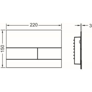 Tece Square II przycisk spłukujący czarny mat 9240833