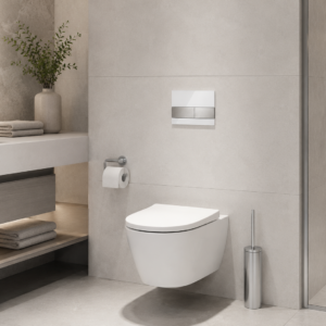Tece Square przycisk spłukujący do WC szkło białe / stal TECE/9240801