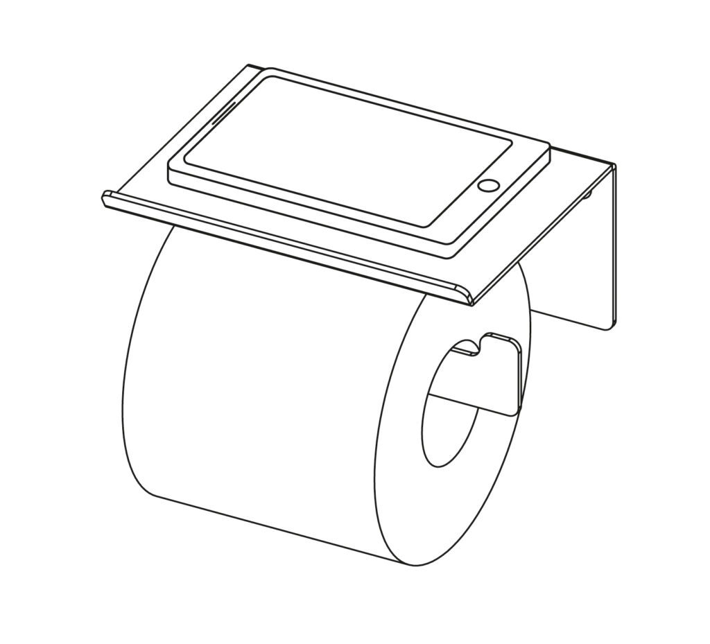 Uchwyt na papier toaletowy ścienny – z półką
