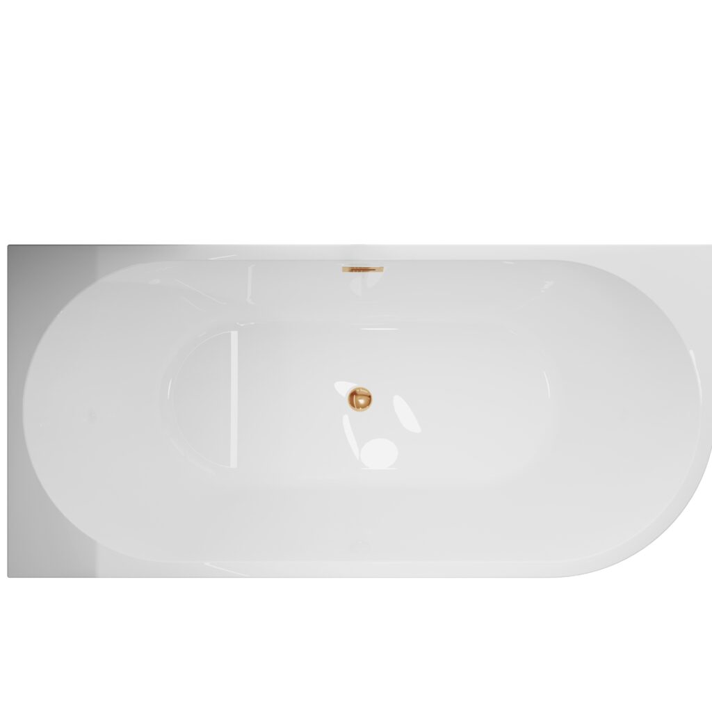 Wanna wolnostojąca narożna lewa AVOLA z pokrywką COPPER – 170 x 80 cm