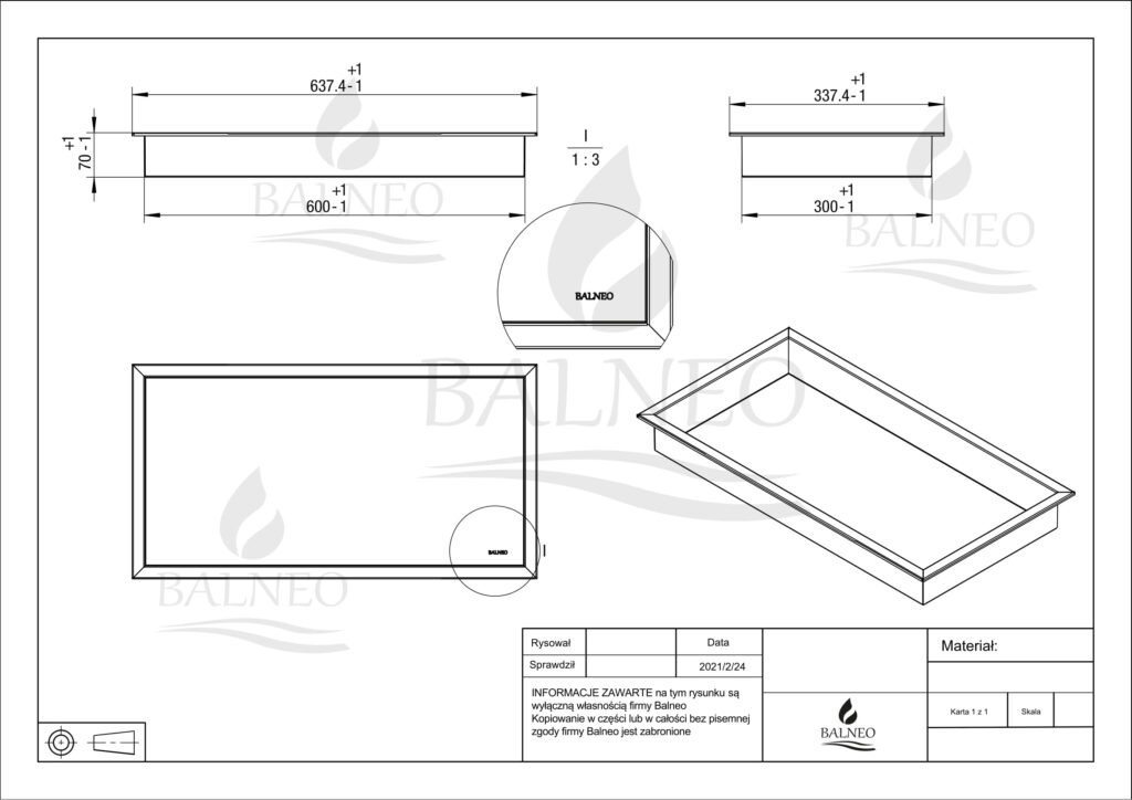 WALL-BOX ONE White – Półka pojedyncza biała 60x30x7 cm