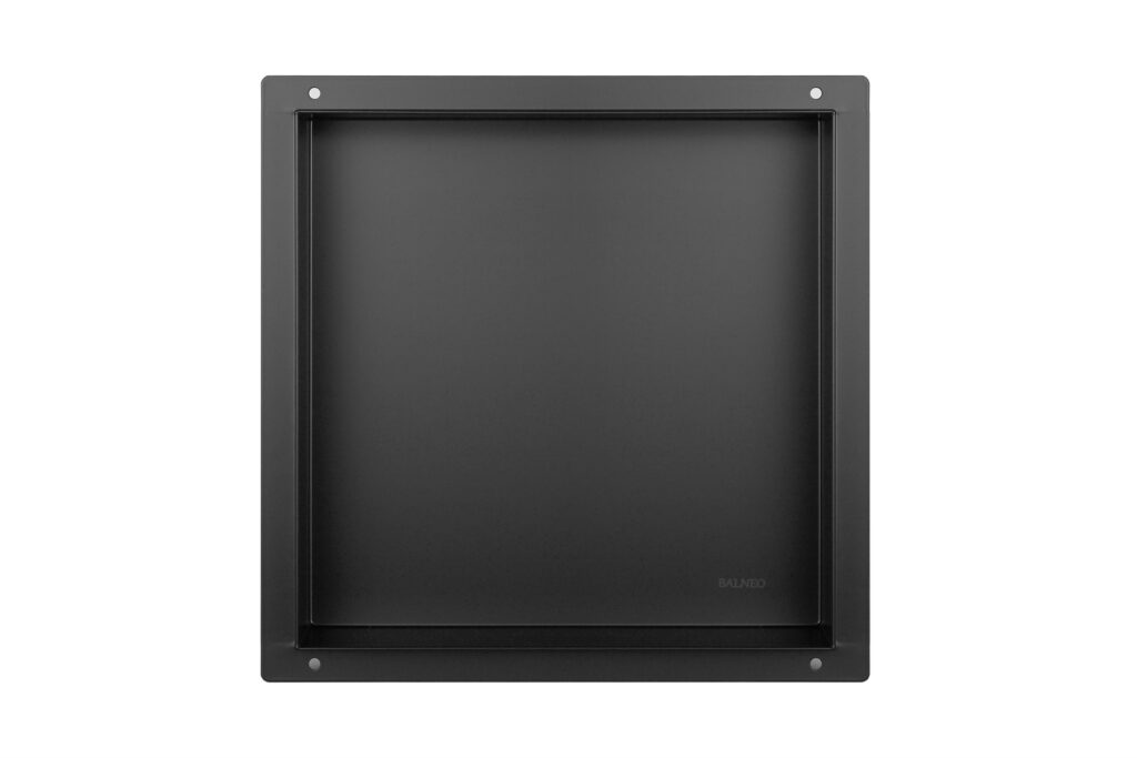 WALL-BOX No Rim Black – Półka wnękowa bezramkowa czarna 30x30x7 cm