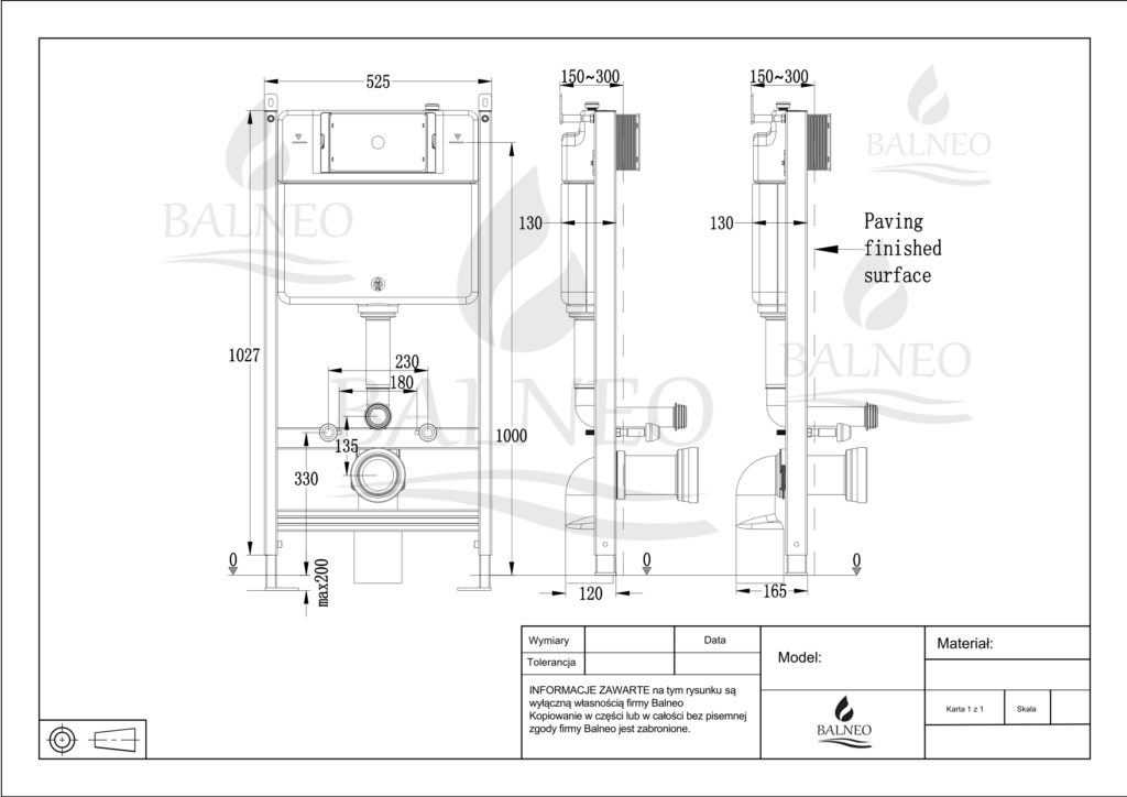 Zestaw podtynkowy WC stelaż Fix Frame Standard z białą miską WC Luxa i przyciskiem spłukującym Axo chrom
