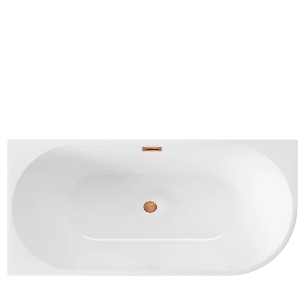 Wanna wolnostojąca narożna lewa AVOLA z pokrywką COPPER – 170 x 80 cm