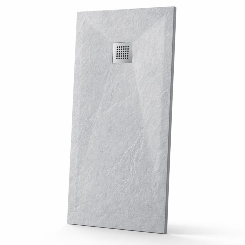 Stone Tray Light Grey – Brodzik z konglomeratu mineralnego „F” Jasnoszary 80 x 110 x 2,5 cm