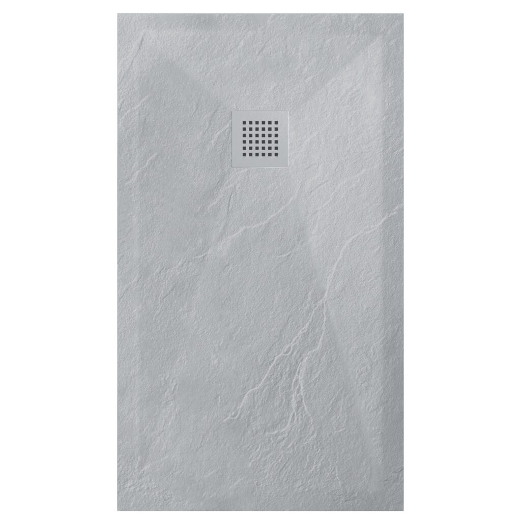 Stone Tray Light Grey – Brodzik z konglomeratu mineralnego „F” Jasnoszary 80 x 120 x 2,5 cm
