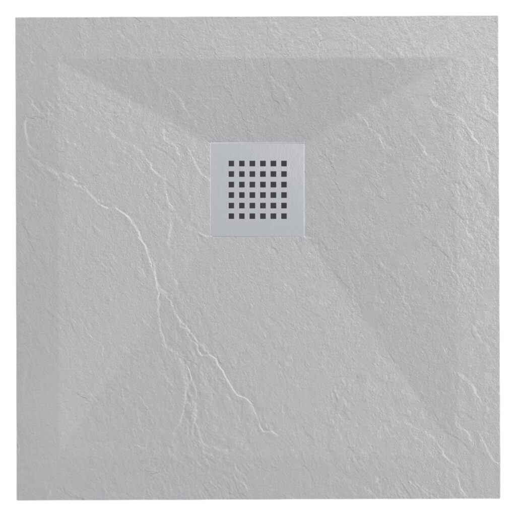 Stone Tray Light Grey – Brodzik z konglomeratu mineralnego „F” Jasnoszary 90 x 90 x 2,5 cm