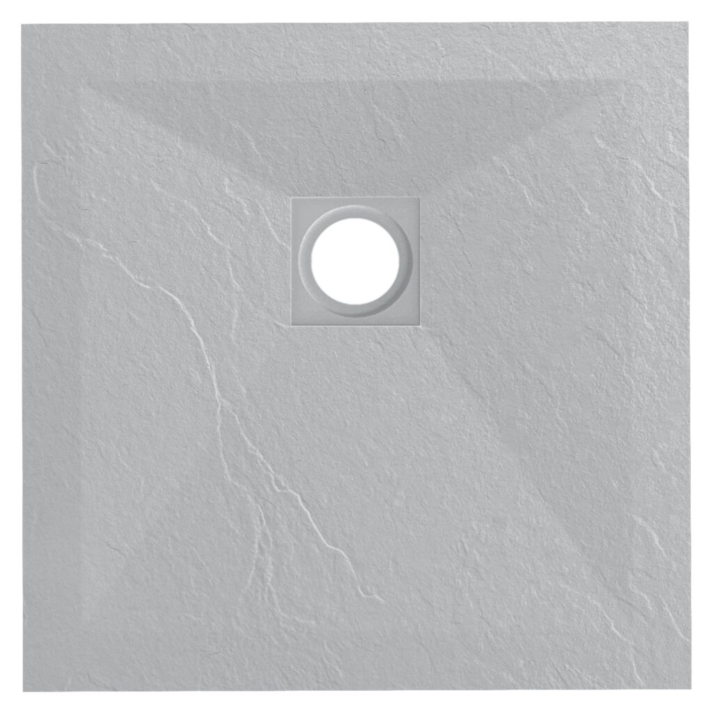 Stone Tray Light Grey – Brodzik z konglomeratu mineralnego „F” Jasnoszary 90 x 90 x 2,5 cm