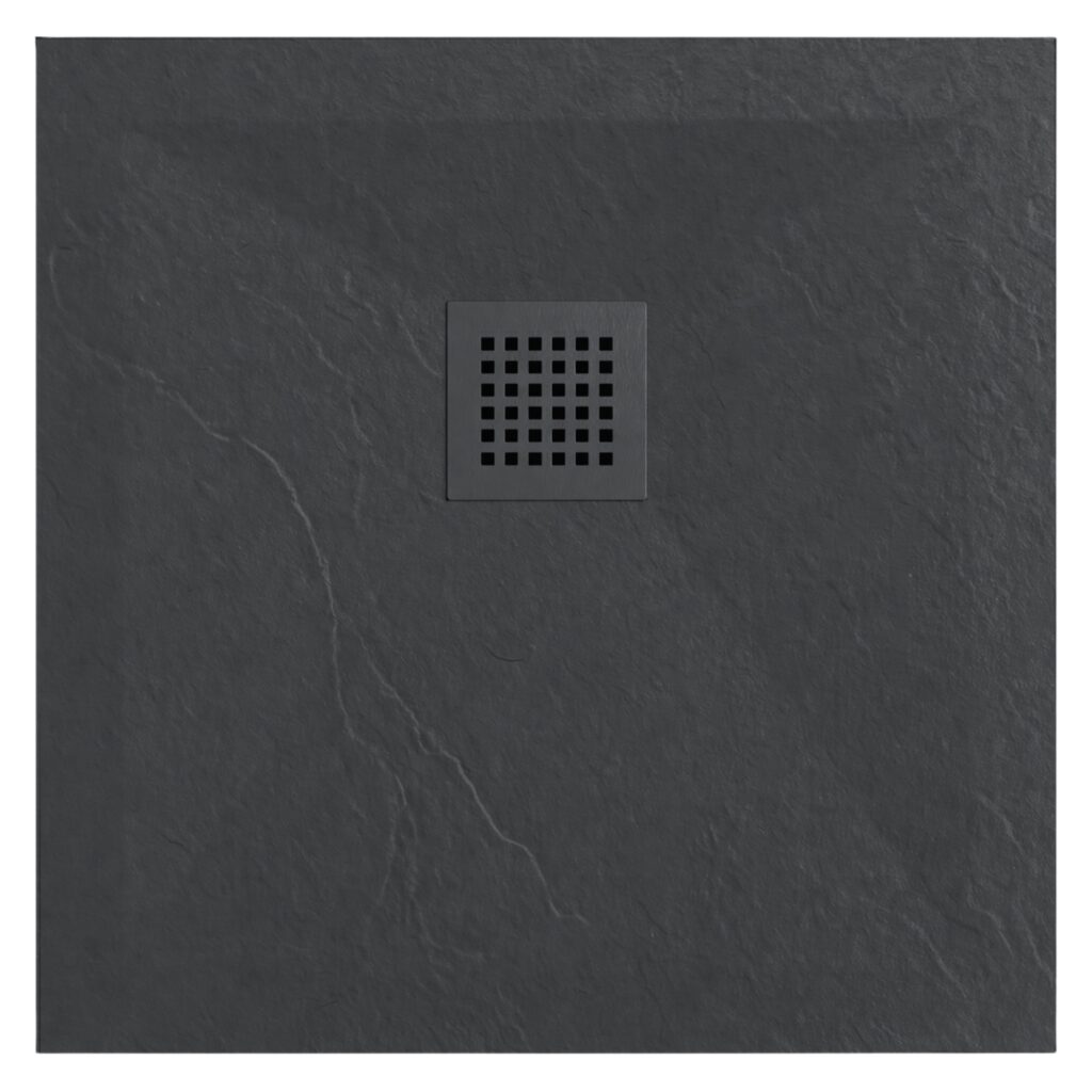 Stone Tray Dark Grey – Brodzik z konglomeratu mineralnego „F” Ciemnoszary 90 x 90 x 2,5 cm