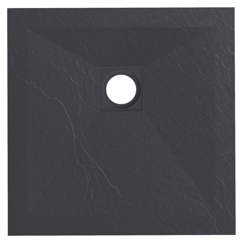 Stone Tray Dark Grey – Brodzik z konglomeratu mineralnego „F” Ciemnoszary 90 x 90 x 2,5 cm