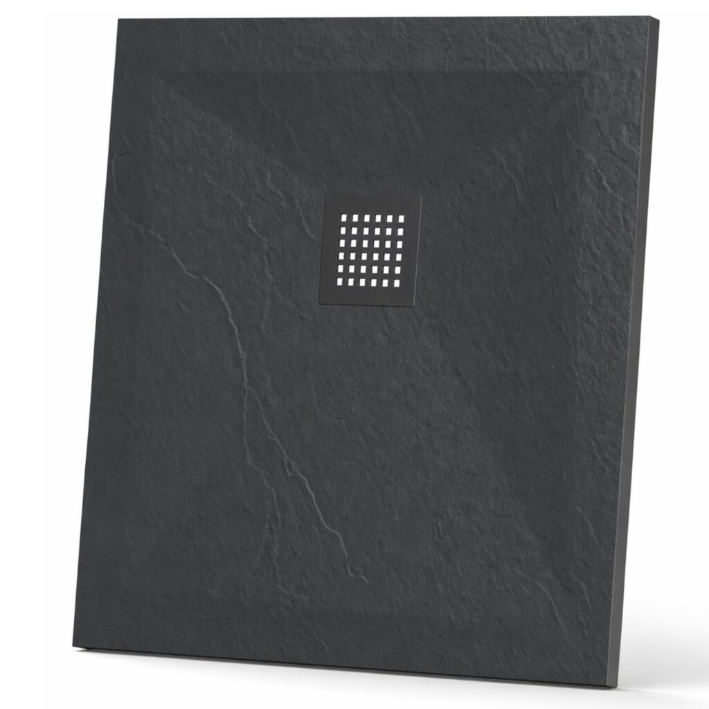 Stone Tray Dark Grey – Brodzik z konglomeratu mineralnego „F” Ciemnoszary 90 x 90 x 2,5 cm
