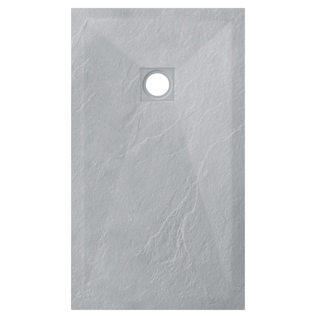 Stone Tray Light Grey – Brodzik z konglomeratu mineralnego „F” Jasnoszary 90 x 100 x 2,5 cm