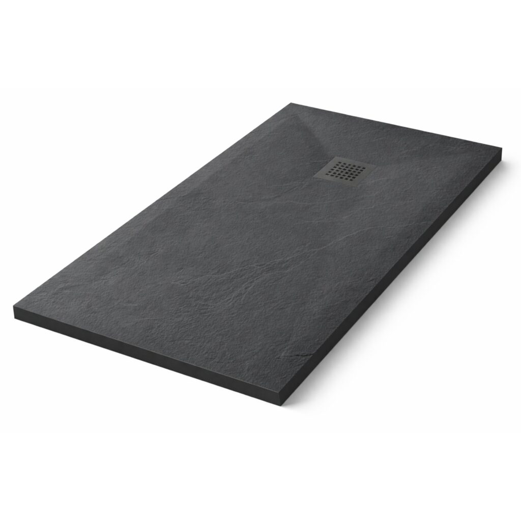 Stone Tray Dark Grey – Brodzik z konglomeratu mineralnego „F” Ciemnoszary 90 x 100 x 2,5 cm