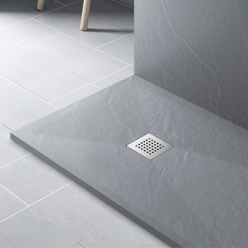 Stone Tray Light Grey – Brodzik z konglomeratu mineralnego „F” Jasnoszary 90 x 140 x 3 cm