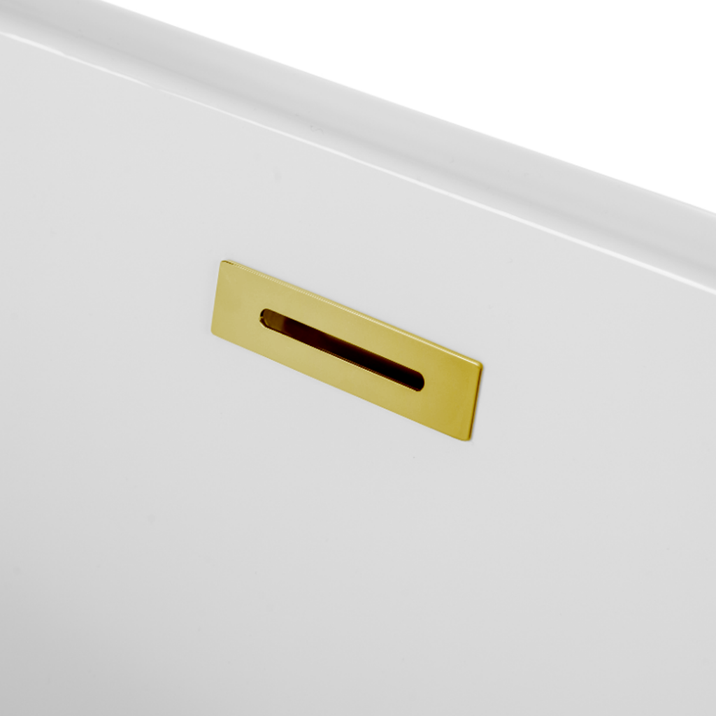 Wanna wolnostojąca narożna prawa AVOLA z pokrywką MIRROR GOLD – 160 x 80 cm
