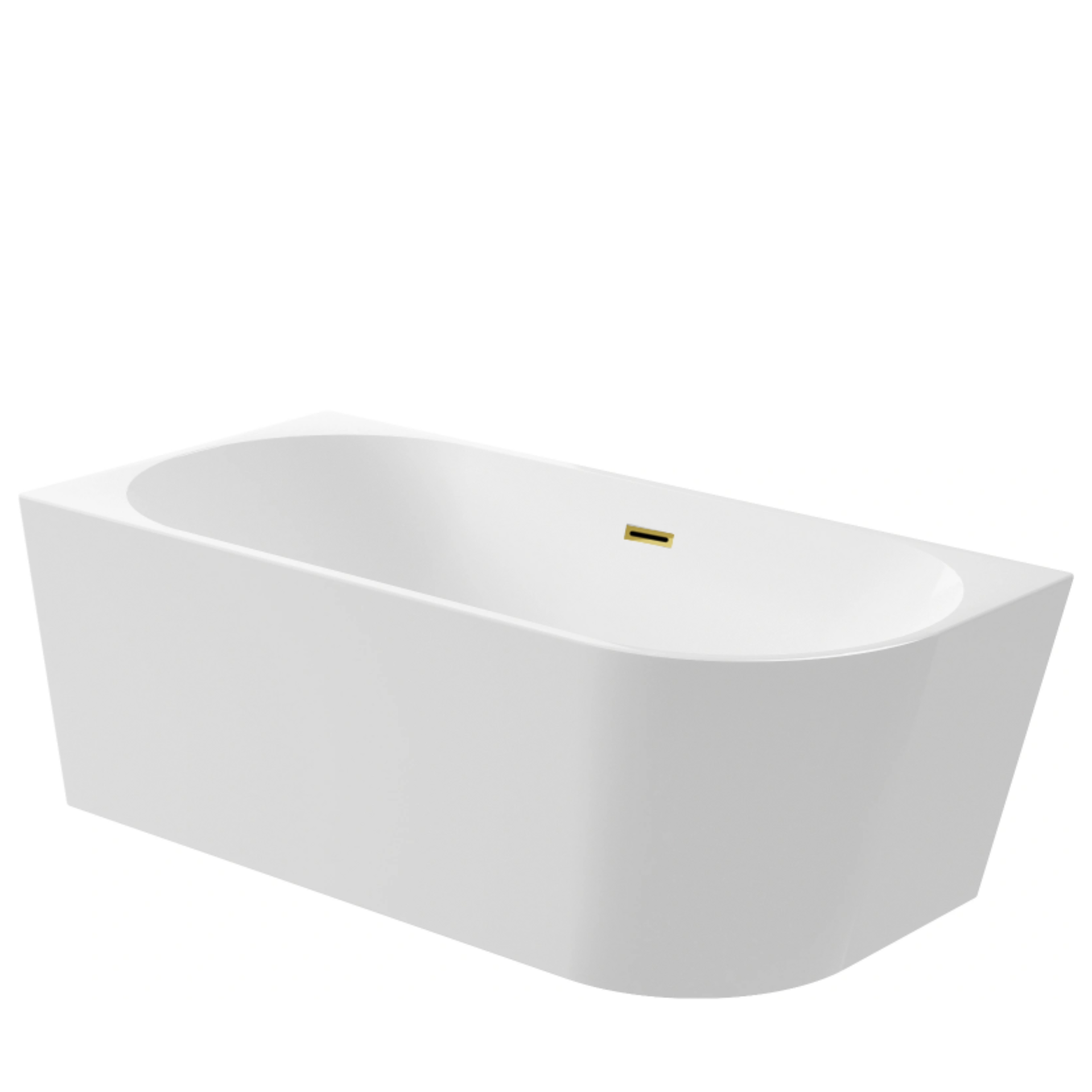 Wanna wolnostojąca narożna lewa AVOLA z pokrywką MIRROR GOLD – 170 x 80 cm