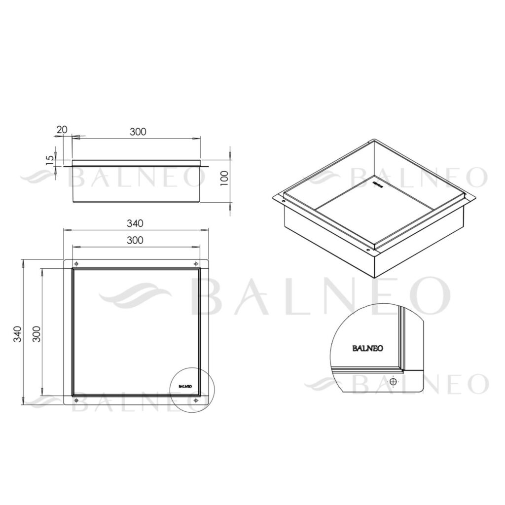 WALL-BOX No Rim White – Półka wnękowa bezramkowa biała 30x30x10 cm