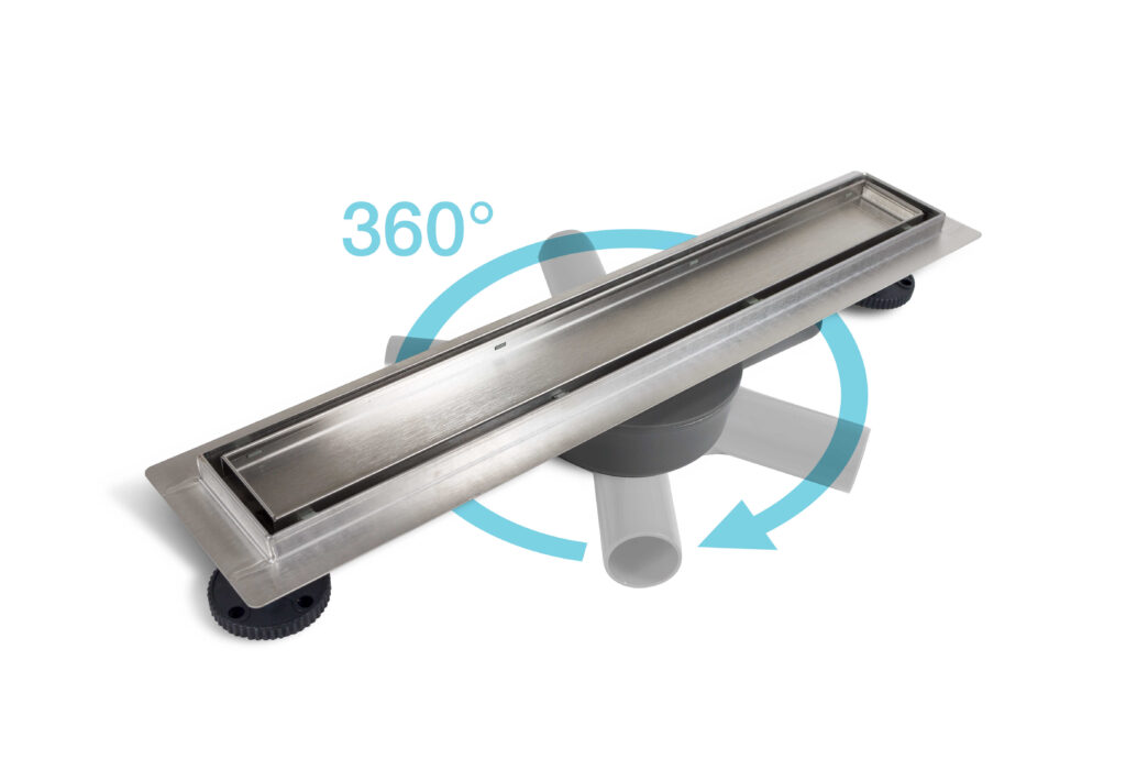 360 Drain 2w1 Odpływ liniowy 50 cm z obrotowym syfonem dwustronny chrom