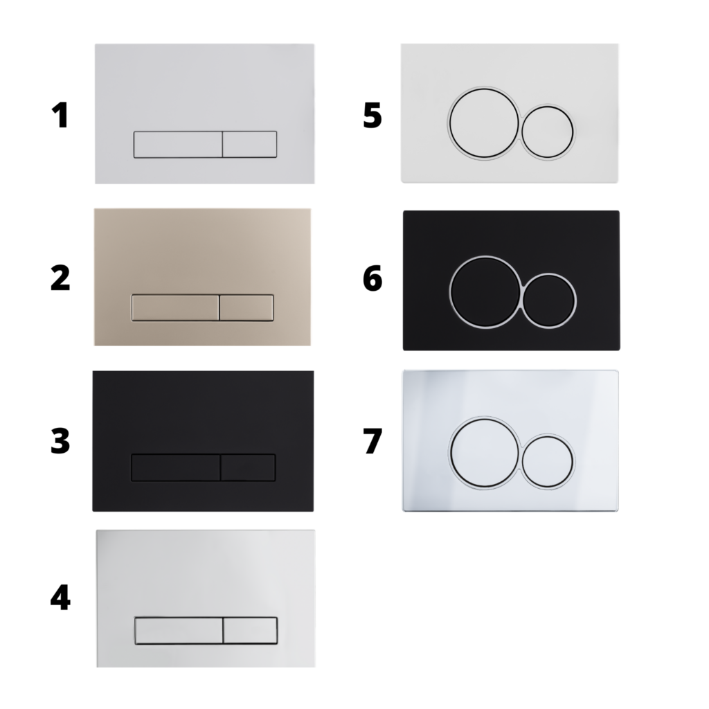 Zestaw podtynkowy WC stelaż Fix Frame Slim z czarną miską WC Luga i przyciskiem spłukującym EXO białym