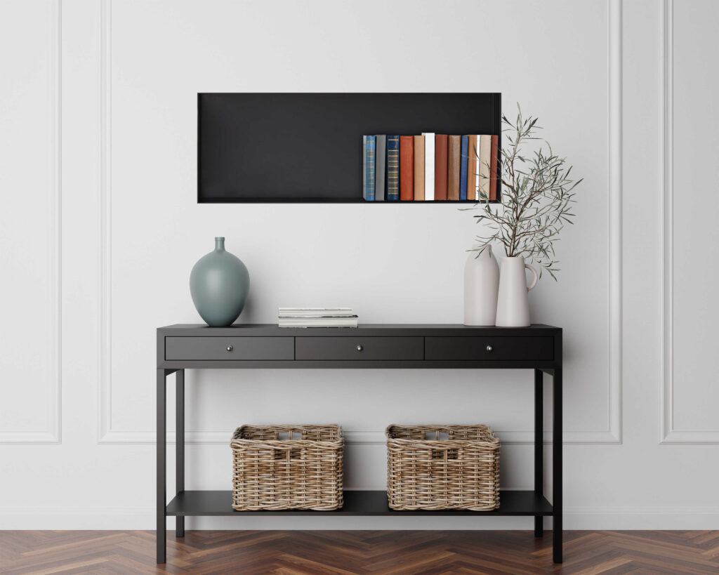 WALL-BOX No Rim Black – Półka wnękowa bezramkowa czarna 90x30x7 cm