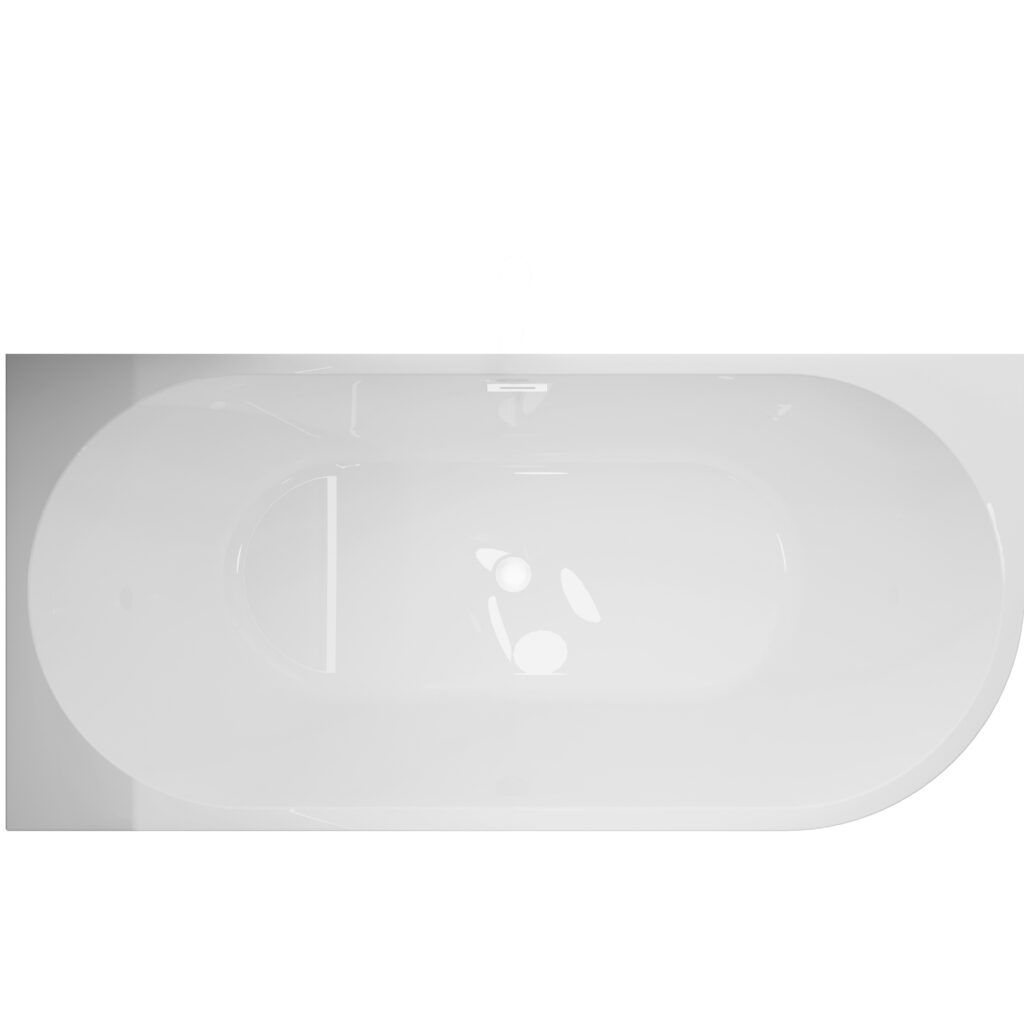 Wanna wolnostojąca narożna lewa AVOLA z pokrywką WHITE – 170 x 80 cm