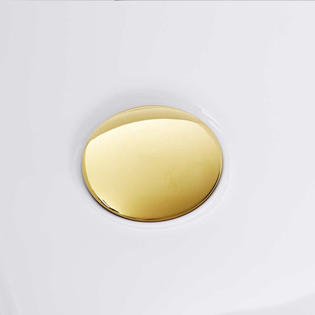 Wanna wolnostojąca narożna prawa AVOLA z pokrywką MIRROR GOLD – 160 x 80 cm