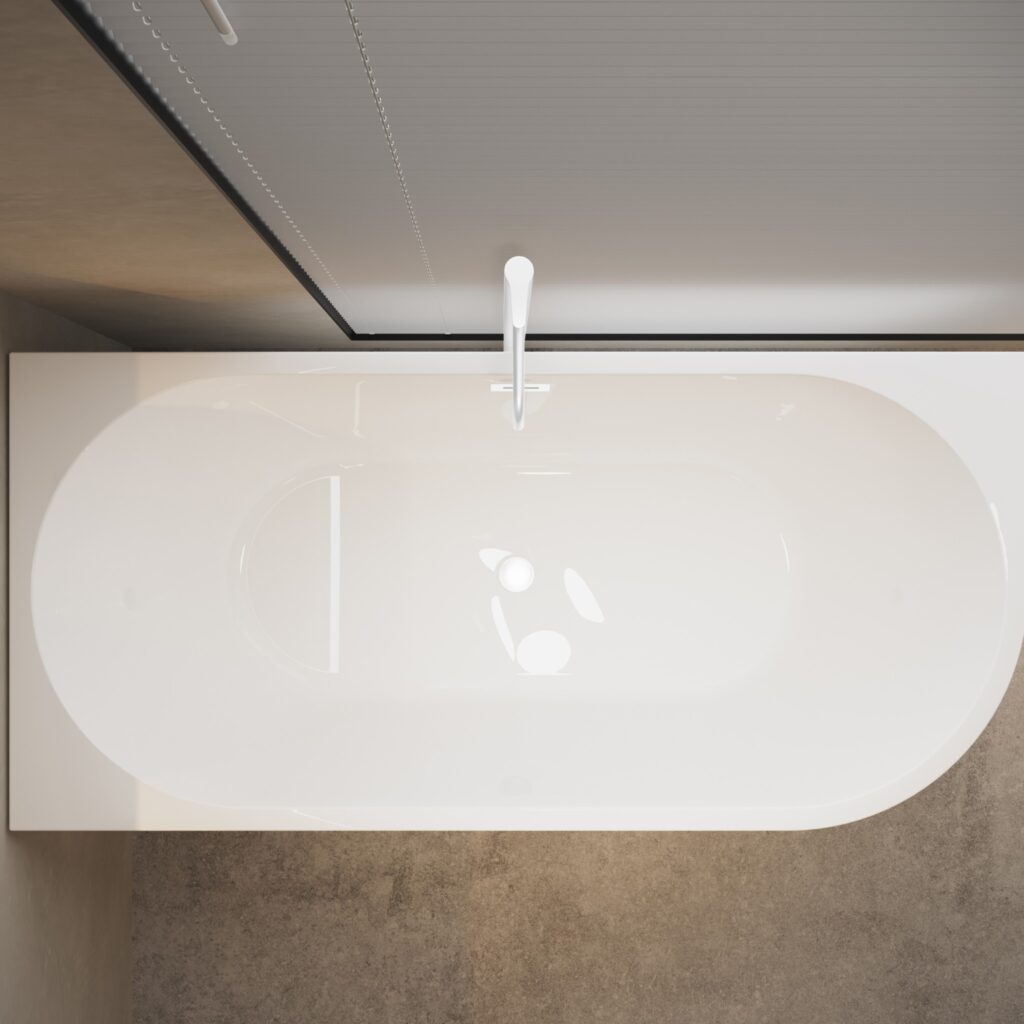Wanna wolnostojąca narożna lewa AVOLA z pokrywką WHITE – 170 x 80 cm