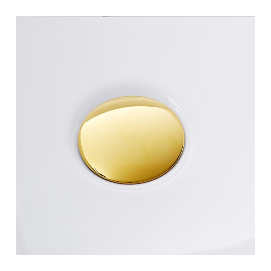 Wanna wolnostojąca narożna lewa AVOLA z pokrywką MIRROR GOLD – 170 x 80 cm