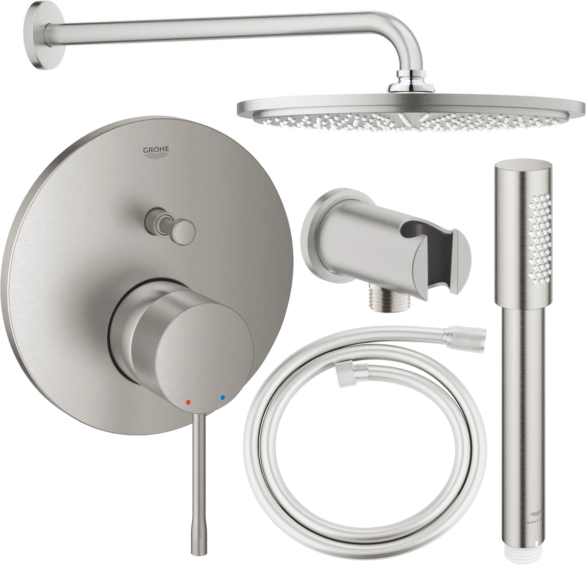 Grohe Essence zestaw prysznicowy podtynkowy PGC-13.2 stal nierdzewna