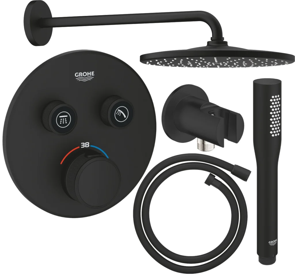 Grohe Grohtherm SmartControl termostatyczny zestaw prysznicowy podtynkowy PGC-18.1 phantom black