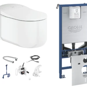 Grohe Rapid SLX zestaw stelaż + toaleta myjąca Sensia Arena + zestaw do spłukiwania automatycznego PGC-17.1 biel alpejska